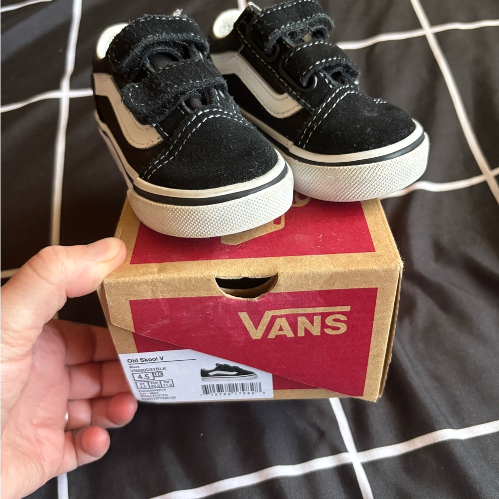 Vans Kids Classic Black and White Sneakers